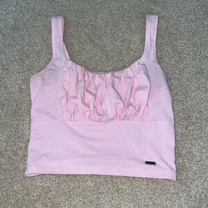 Hollister light pink must have collection cropped tank top